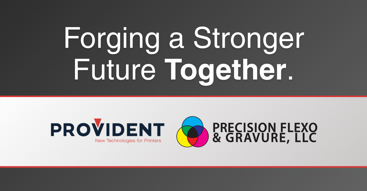 Forging a Stronger Future Together Provident & Precision Flexo logo with the copy "Forging a Stronger Future Together"